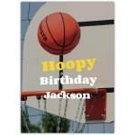 Personalised Basketball Hoopy Birthday Greeting Card for Kids and Sports Fans