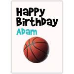 Personalised Basketball Birthday Card with Custom Name for Sports Fans