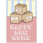 Happy New Home Card with Personalised Moving Boxes Design for Housewarming