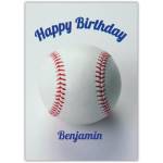 Personalised Baseball Happy Birthday Card with Name Customisation