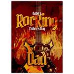 Father's Day Card Rocking Guitar Design for Dad Personalised Text Option