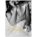 Personalised First Holy Communion Card for Girl with Cross Necklace Photo Design