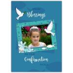 Personalised Confirmation Blessings Card with Dove and Photo Frame Design