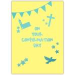 Confirmation Yellow & Blue Greeting Card