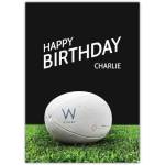 Happy Birthday Rugby Pitch Greeting Card