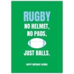 Happy Birthday Rugby Balls Funny Greeting Card