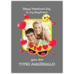 Valentines Day Emoji Photo Greeting Card