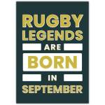 Happy Birthday Rugby Legend Gold Greeting Card