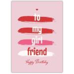 Girlfriend Happy Birthday Pink Card
