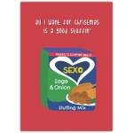 Christmas Rude Get Stuffed Greeting Card