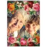 Floral Border Any Photo Greeting Card