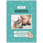Personalised Birthday Card for Cat Owners To My Loyal Servant with Photo and Name Option
