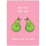 New Pear Don't Care Funny New Boobies Congratulations Card A5