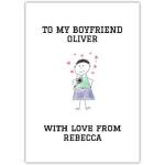 Personalised To My Boyfriend Greeting Card with Name and Message Love from You