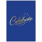 Celebrate Blue and Gold Stars Greeting Card for Special Occasions