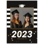 Personalised 2023 Graduation Congratulations Photo Card with Cap and Stars Design