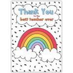 Teacher Thank You Rainbow Greeting Card