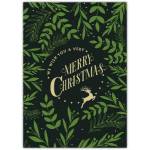 Merry Christmas Green Deer Greeting Card