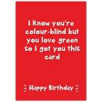 Colour Blind Birthday Card