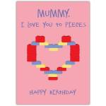 Heart Lego Mummy Birthday Card