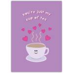 My Cup Of Tea With Hearts Card