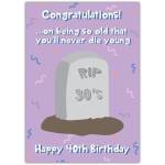 40th Birthday Rip 30s Card