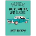 Happy Birthday Card for Nephew Classic Retro Car Design