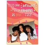 Personalised Fabulous Face Photo Birthday Card with Colourful Abstract Background