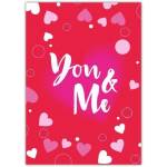 You and Me Romantic Hearts Love Greeting Card for Anniversaries and Special Occasions