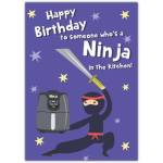 Birthday Card for Kitchen Ninja with Air Fryer Humorous Cooking Theme
