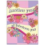 Another Year of Fabulous You Retro Floral Birthday Greeting Card