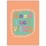 Good Luck Vibes Colourful Typography Encouragement Greeting Card