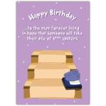 Funny Birthday Card for Mum with Humorous Staircase Cleaning Joke