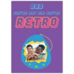 Personalised Retro Style Dad Birthday Card with Photo Insert Purple Design