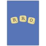 Brother Scrabble Letter Tiles Blue Birthday Greeting Card Personalised Option