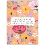 Thinking of You Floral Love Card with Colourful Flowers and Sentimental Message