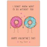 Valentine’s Day Donut Couple Humorous Romantic Greeting Card