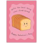 Cute Humorous Valentine's Day Card with Smiling Sliced Bread Design