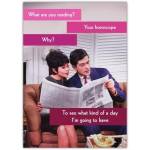 Funny Horoscope Reading Couple Greeting Card for Any Occasion with Personalised Message