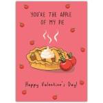 Valentines Day Card You're the Apple of My Pie Cute Romantic Greeting Card