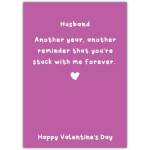 Funny Husband Valentine’s Day Card with Humorous Romantic Message