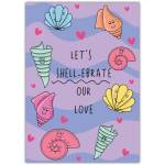 Let's Shell-ebrate Our Love Romantic Anniversary Card with Cute Sea Shells Design