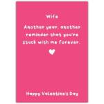 Funny Valentine's Day Card for Wife Romantic Forever Love Design