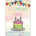 Personalised Feliz Cumpleaños Birthday Card with Cake and Bunting Design