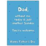 Funny Happy Fathers Day Card for Dad from Child with Humorous Message