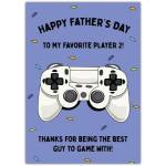 Happy Fathers Day Video Game Controller Card for Dad Player Two Gaming Lover