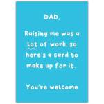 Funny Dad Appreciation Card with Humorous Message for Father Any Occasion