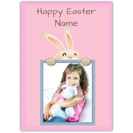 Personalised Happy Easter Bunny Photo Card for Children with Custom Name