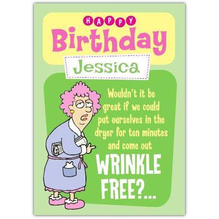 Personalised Aunty Acid Wrinkle Free Birthday Card for Her with Humorous Message