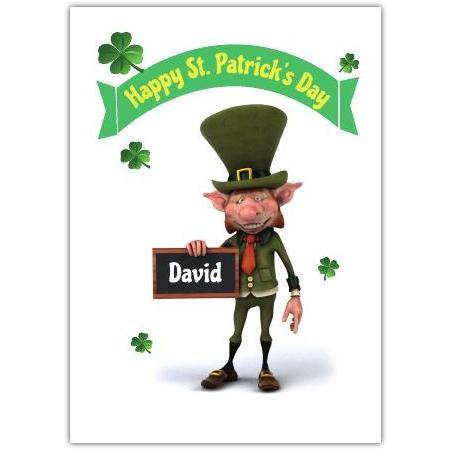 Personalised Creepy Leprechaun St Patrick's Day Greeting Card with Name Option